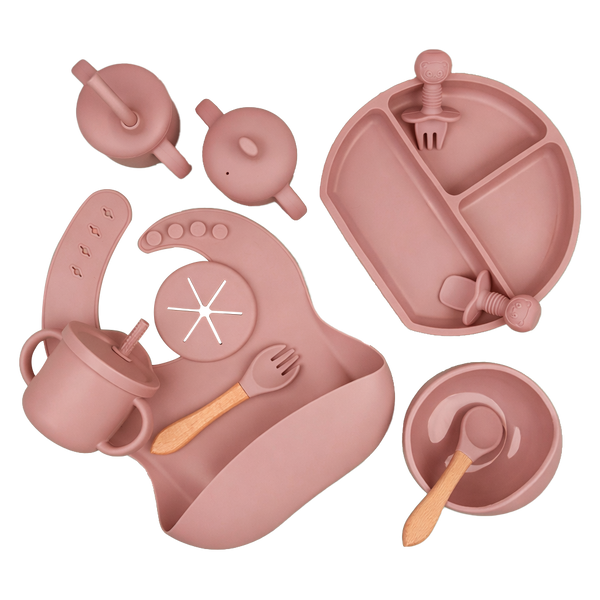 Silicone Suction Baby Feeding Plate Set